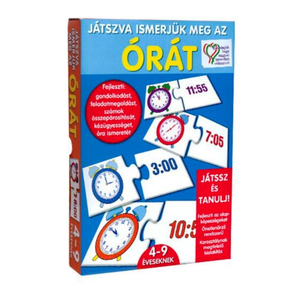 Játszva ismerjük meg az órát- oktató, logikai játék