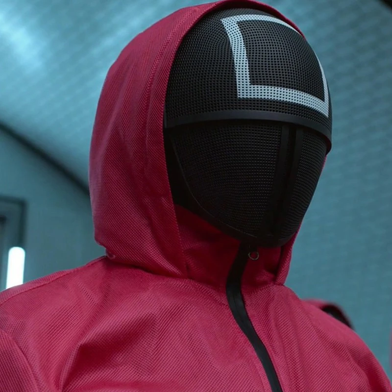 Squid Game - Nyerd meg az életed! négyzet mintás maszk - jól szellőző, egyméretes