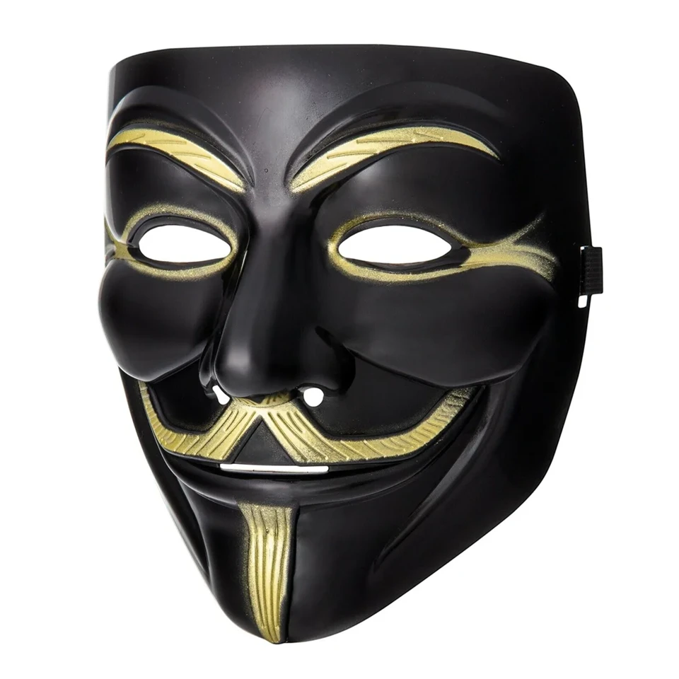 Guy Fawkes maszk - Anonymus maszk - V mint Vérbosszú maszk univerzáis méretben - fekete