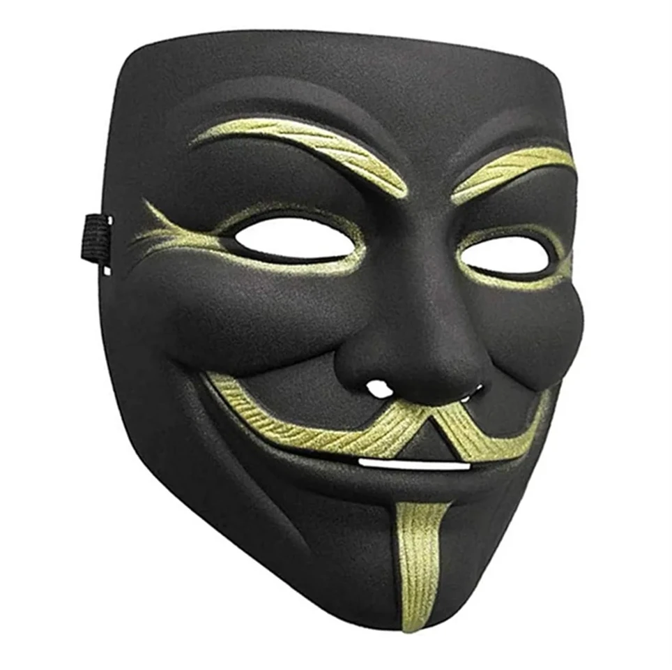 Guy Fawkes maszk - Anonymus maszk - V mint Vérbosszú maszk univerzáis méretben - fekete