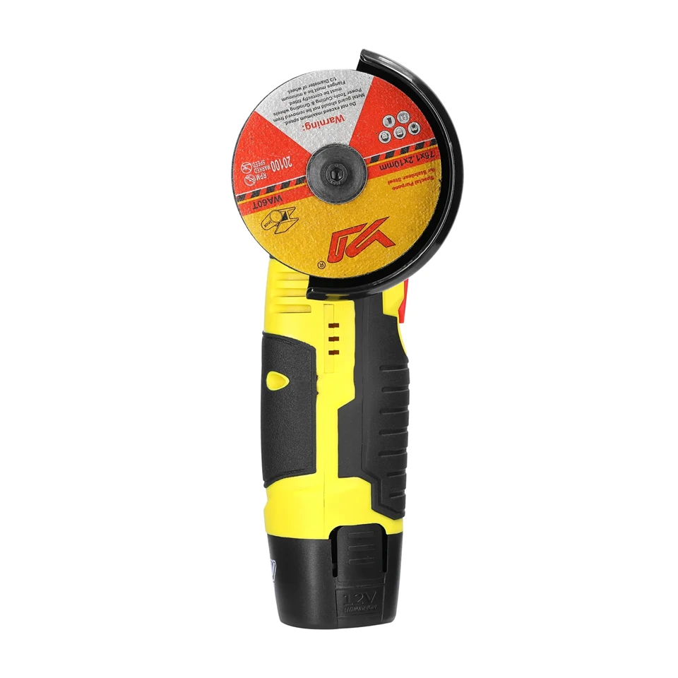 Vezeték nélküli, elektromos sarokcsiszoló ergonomikus kialakítással és 2 akkumulátorral - 0-350/0-1350rpm forgási sebesség