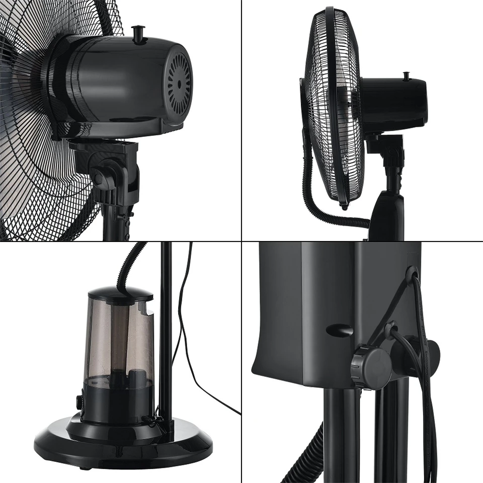 Szuper erős álló ventilátor beépített vízpermet fújó rendszerrel - hűsítő, páraszóró ventilátor - 125 cm, 75W