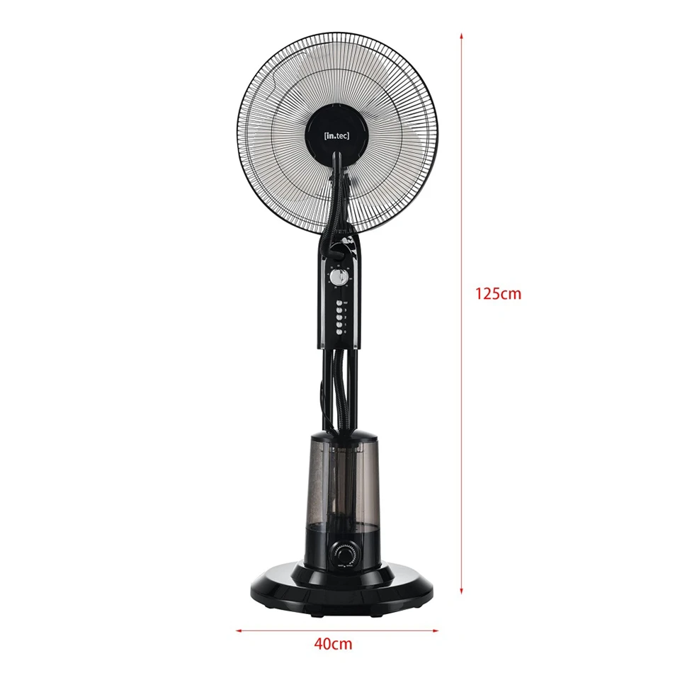 Szuper erős álló ventilátor beépített vízpermet fújó rendszerrel - hűsítő, páraszóró ventilátor - 125 cm, 75W