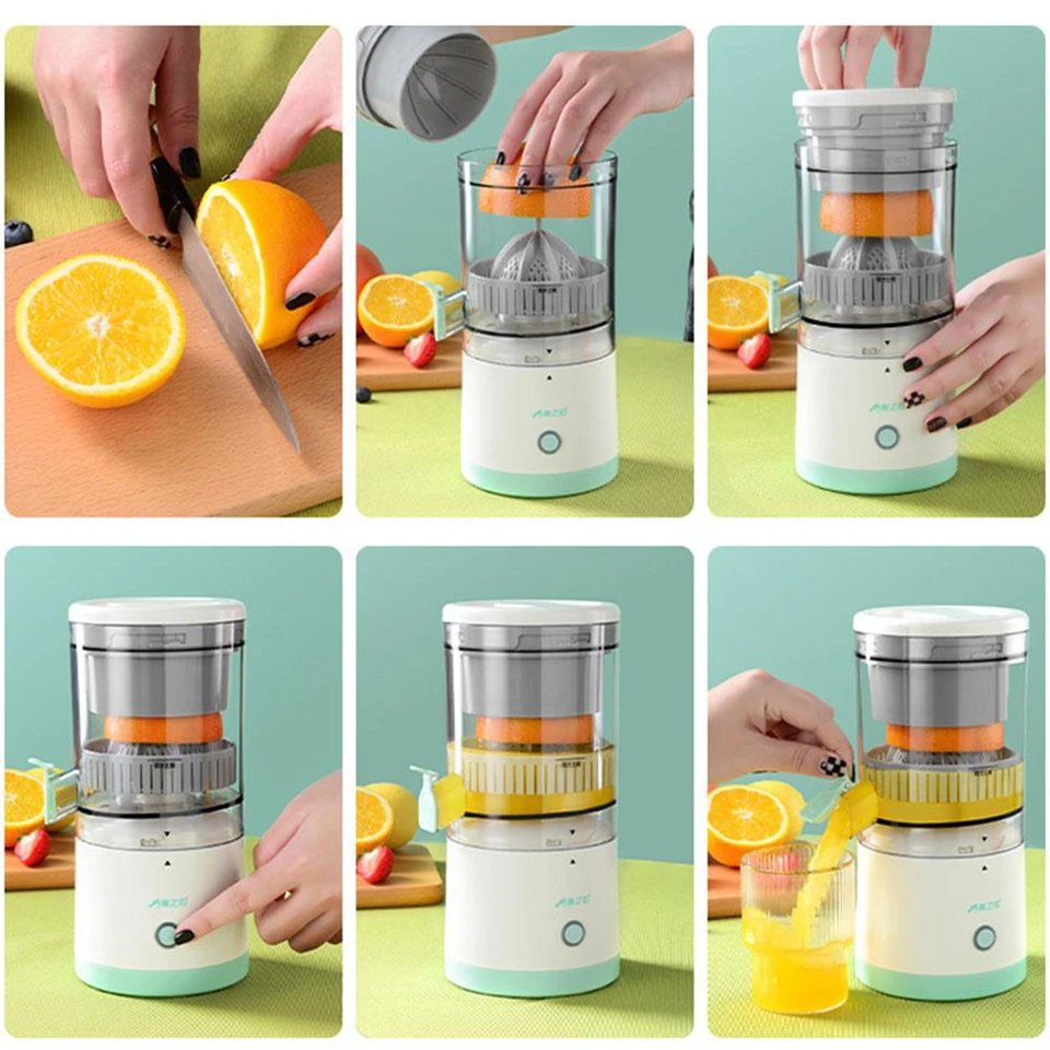 USB elektromos citrus- és gyümölcsfacsaró - nagy kapacitású gyümölcslé készítő - 0,6 L