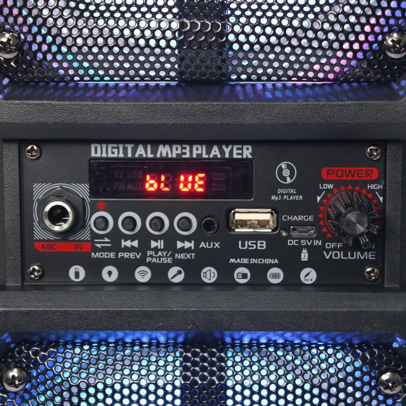 LT-2606XBT Bluetooth hangfal mikrofonnal és LED világítással - álló és fekvő hangszóróként is használható