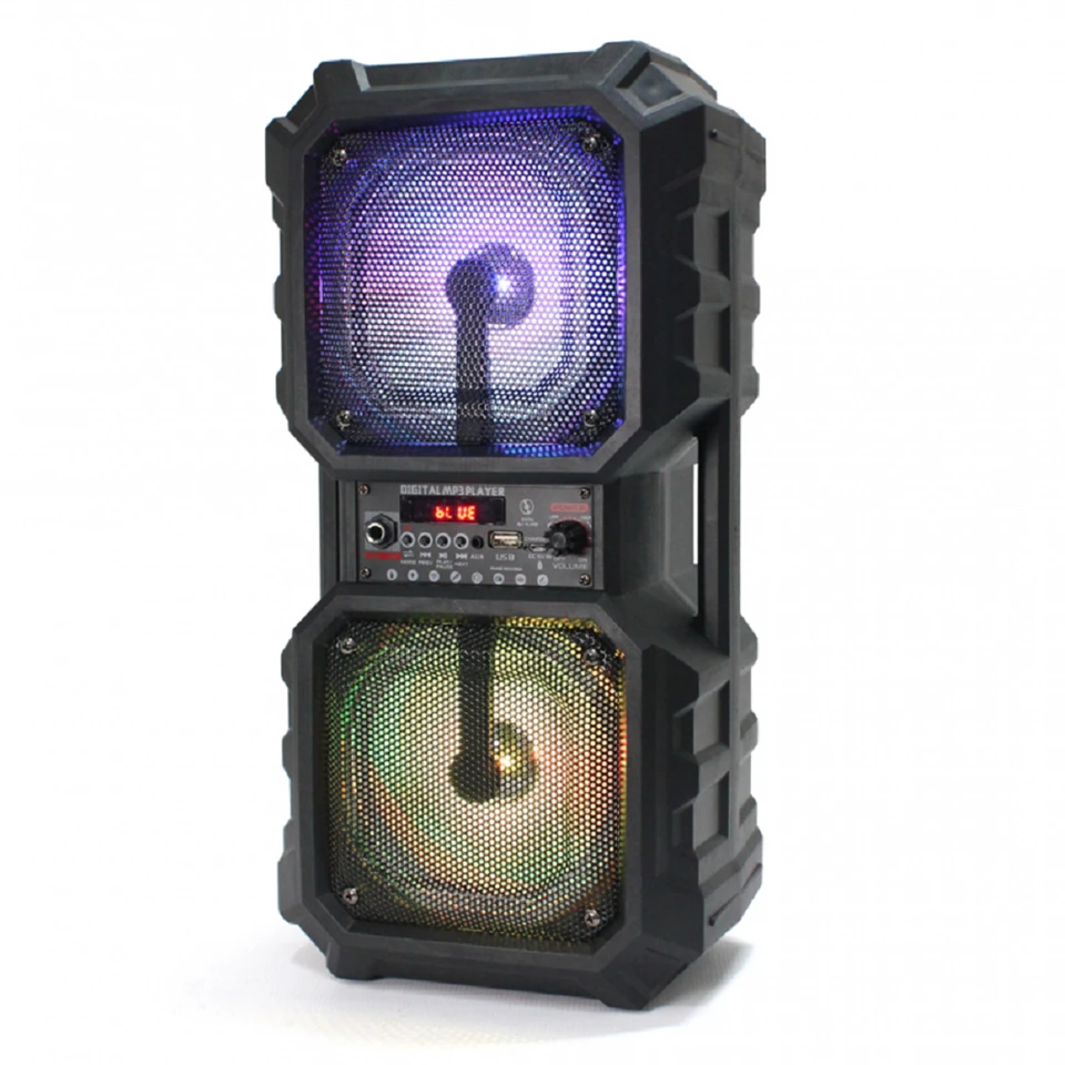 LT-2606XBT Bluetooth hangfal mikrofonnal és LED világítással - álló és fekvő hangszóróként is használható