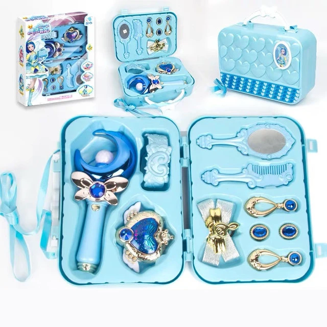 Elza hercegnős szépítkező készlet bőröndben kislányoknak - zenélő és világító varázspálcával, fésűvel, tükörrel és ékszerekkel