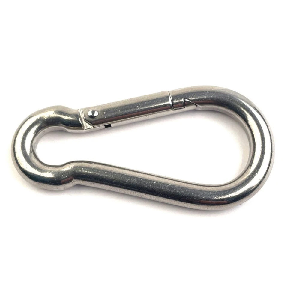 Rugós fém karabiner hegymászáshoz, barlangászathoz, vitorlázáshoz - 8 x 40 x 80 mm