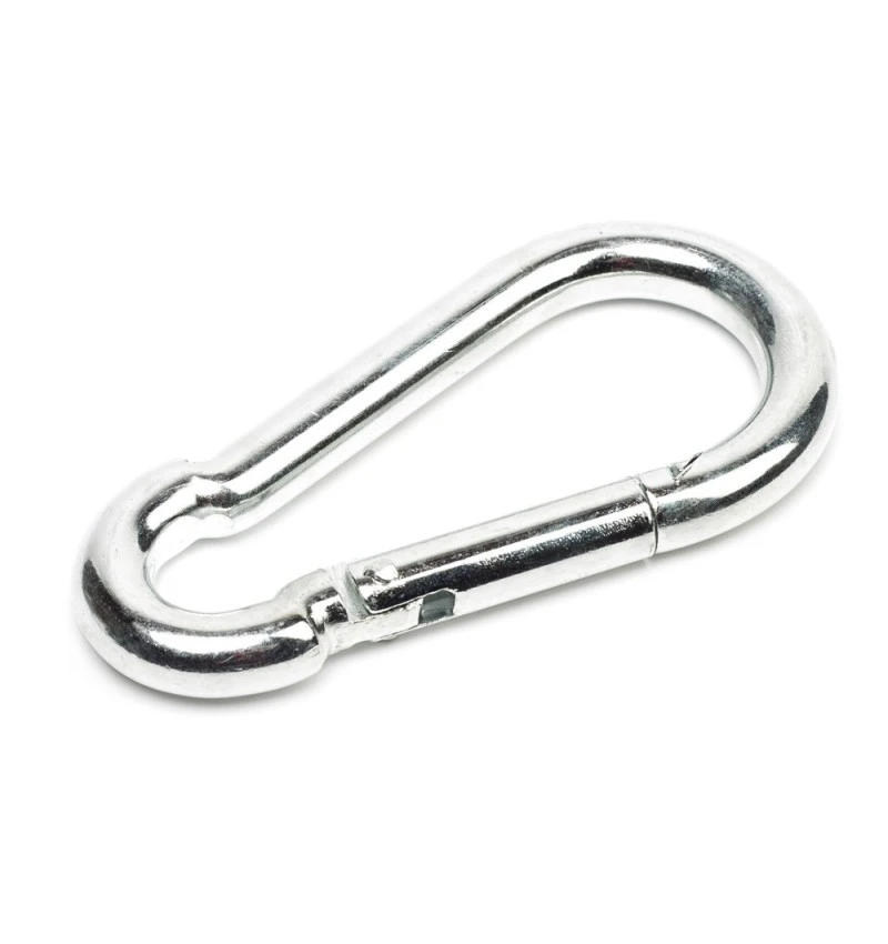 Rugós fém karabiner hegymászáshoz, barlangászathoz, vitorlázáshoz - 10 x 50 x 100 mm