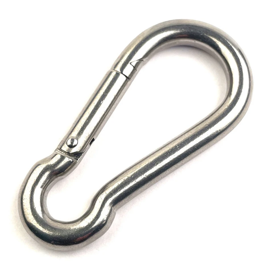 Rugós fém karabiner hegymászáshoz, barlangászathoz, vitorlázáshoz - 10 x 50 x 100 mm