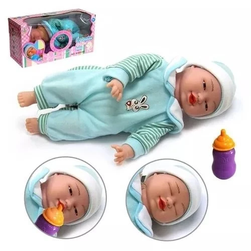 Interaktív baba - cumizik, gügyög, sír, mosolyog