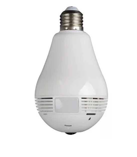 360°-os villanykörtébe rejtett, éjjellátó, mozgásérzékelő, Wifi-s panoráma kamera