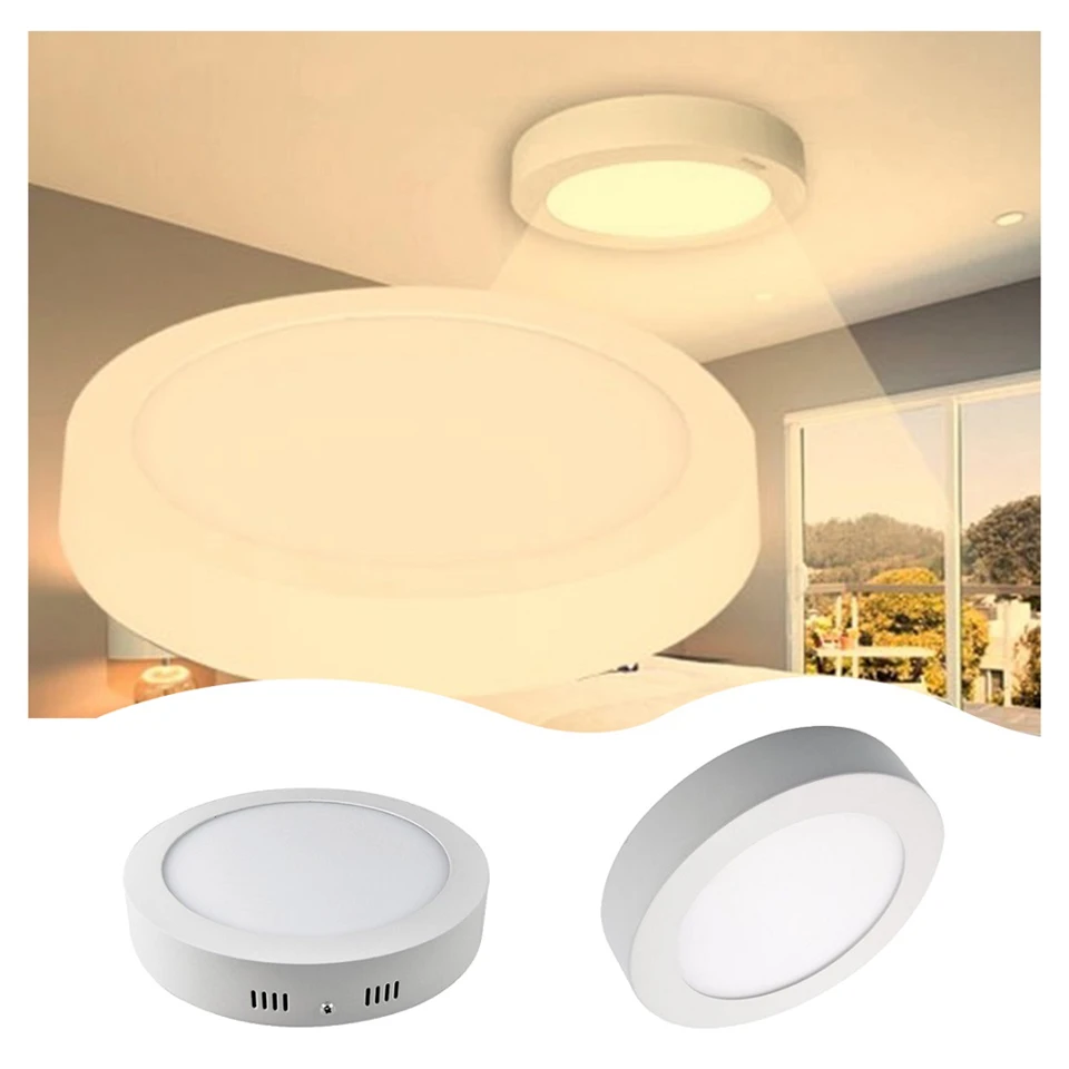 12W-os beépíthető mini led panel kör alakú - meleg fehér