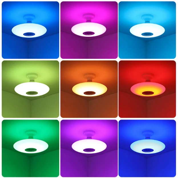 E27 RGB Bluetooth UFO lámpa hangszóróval + távirányítóval - 48W