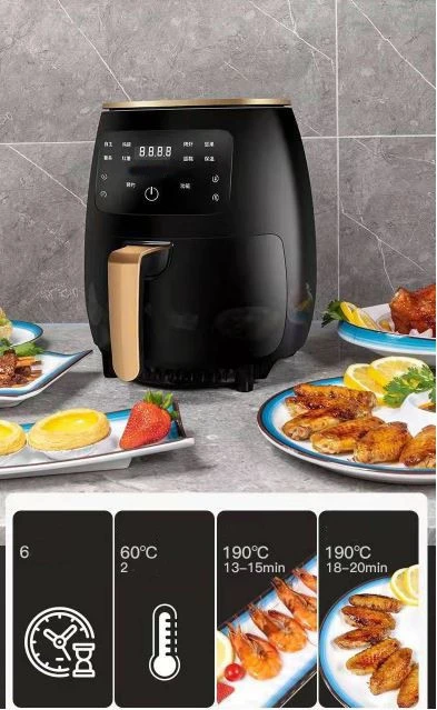 NONA extra nagyméretű LCD kijelzős Air Fryer - 6 L - 2400 W - olaj nélküli sütő