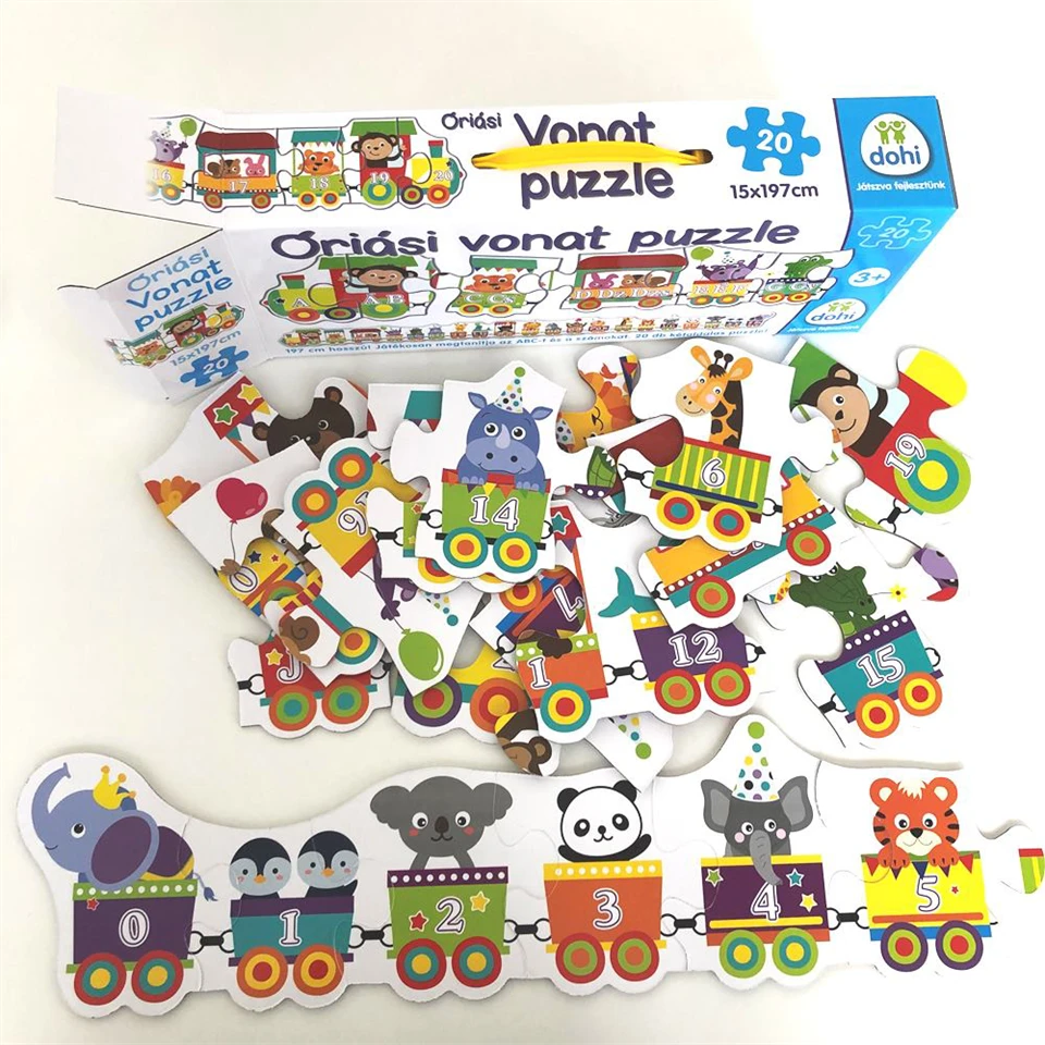 GIGA vonat puzzle  - betűk és számok felfedezésére