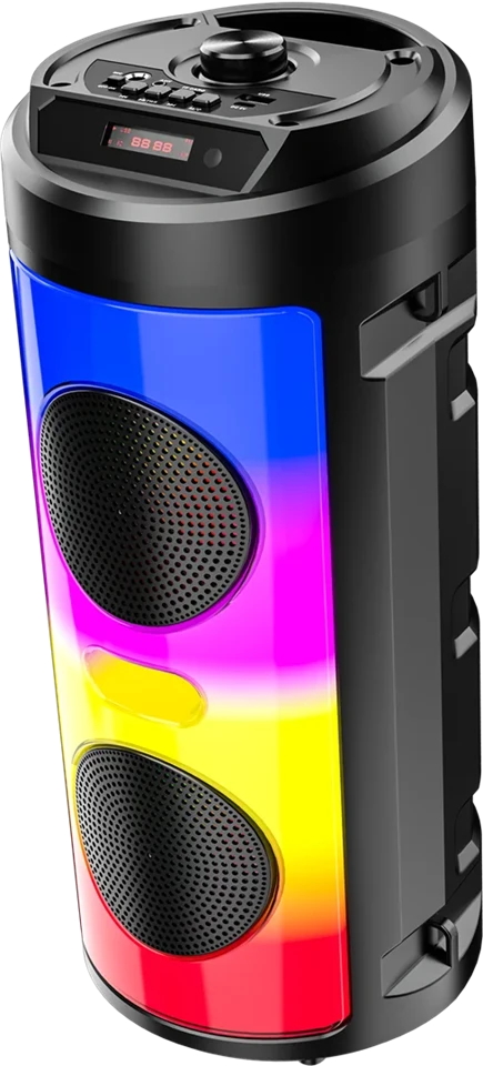 ZQS-4248 LED-es Bluetooth-os party hangszóró karaoke mikrofonnal és távirányítóval