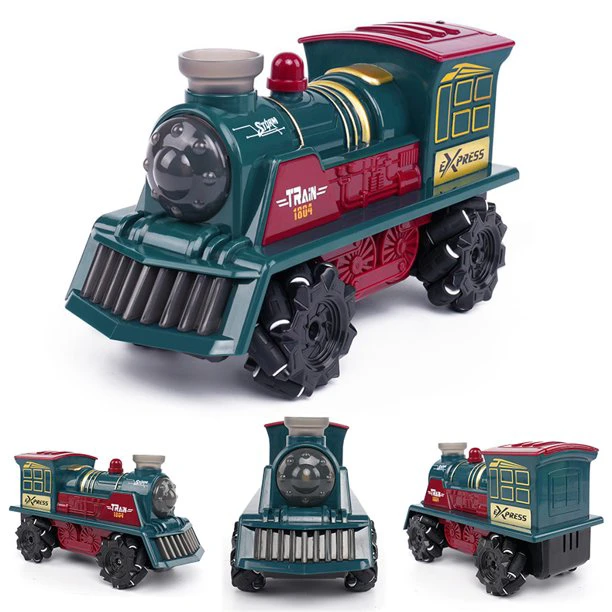 Élethű, zenélő és gőzt fújó retro gőzmozdony 40m hatótávolságú távirányítóval - 20 x 9,5 x 10,5 cm