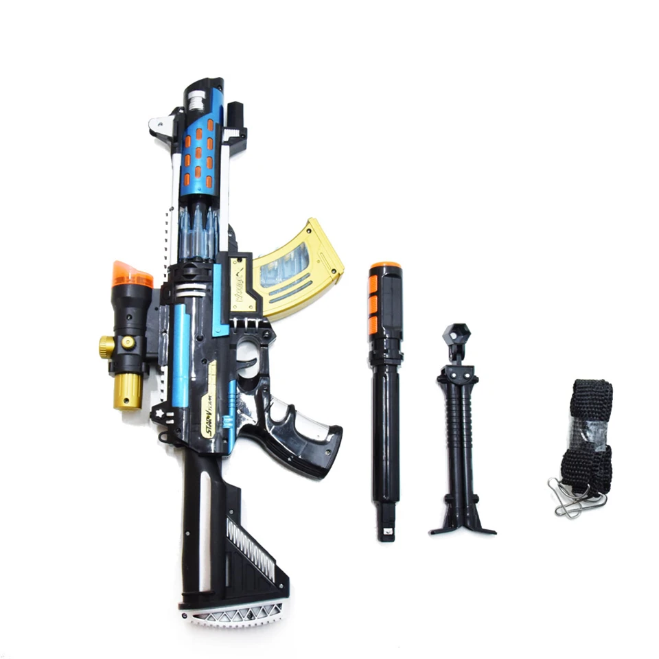 Letámasztható, hordozható, villogó, mozgó, élethű játék gépfegyver - Flash gun