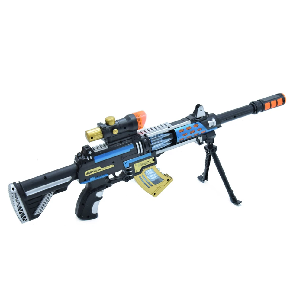 Letámasztható, hordozható, villogó, mozgó, élethű játék gépfegyver - Flash gun