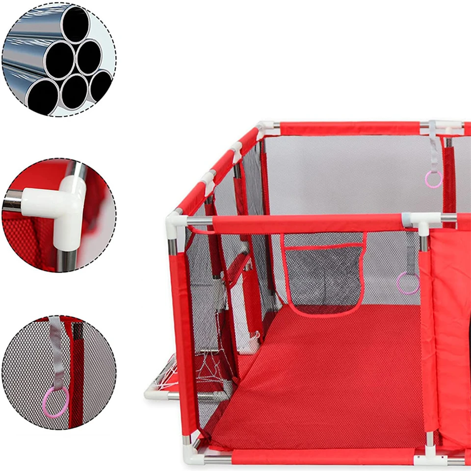 Gyermek járóka focikapuval és kosár palánkkal örökmozgó babáknak mintás játszószőnyeggel - lányos szín