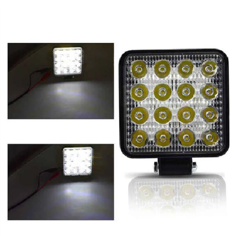 Szögletes alakú autós LED reflektor - 48W, IP67, 12-36V