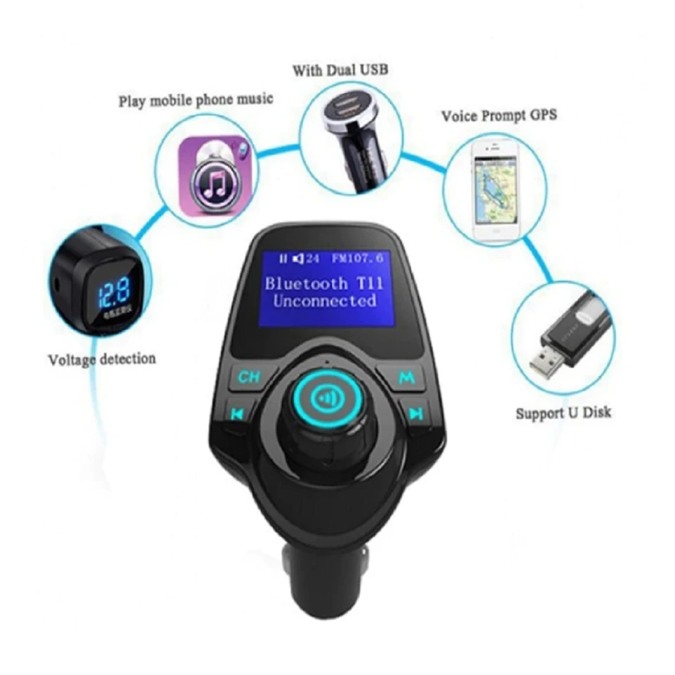 T11 szivargyújtós bluetooth FM Transmitter, MP3 lejátszó