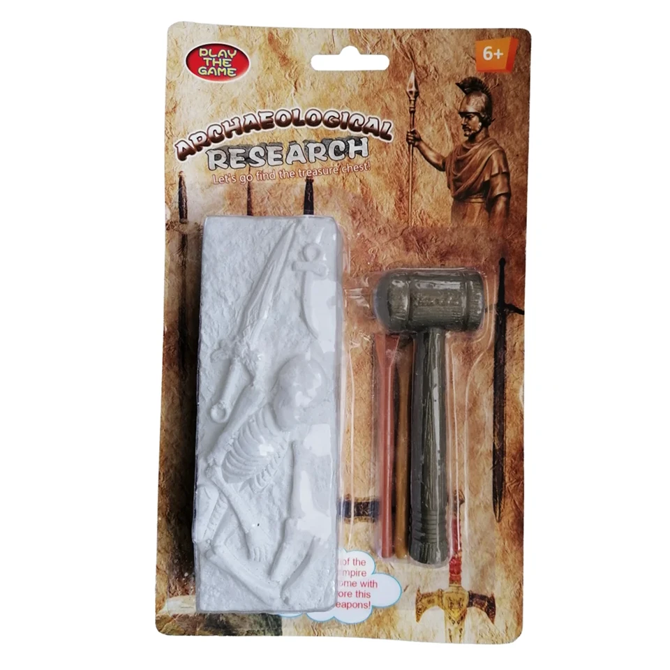 Régész felszerelés gyerekeknek - gipsztömbbe rejtett kincs és ásatáshoz való szerszámok