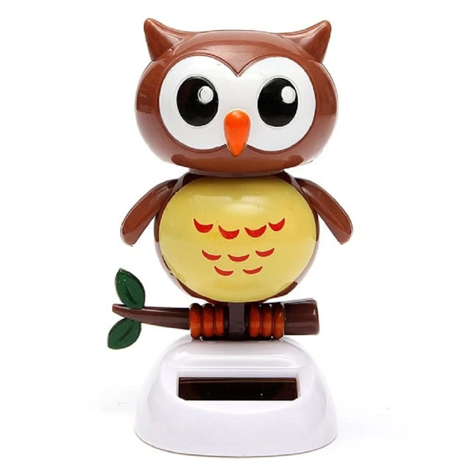 Bólogató bagoly - napelemes dísz autóba, íróasztalra