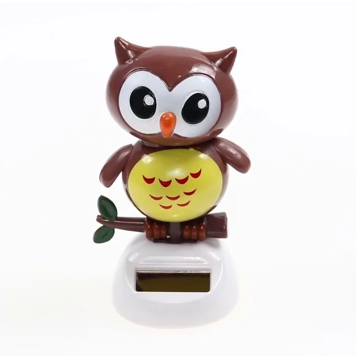 Bólogató bagoly - napelemes dísz autóba, íróasztalra