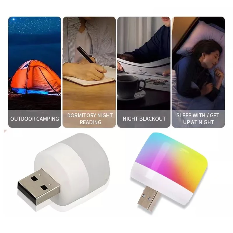 Mini USB LED lámpa - váltakozó színű, hangulatos éjszakai fény- 3W