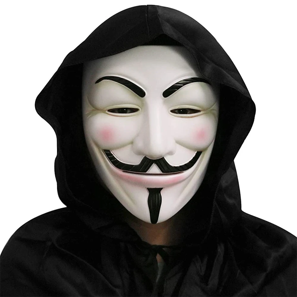 Guy Fawkes maszk - Anonymus maszk - V mint Vérbosszú maszk univerzáis méretben - fehér