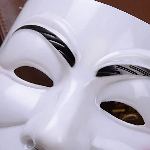 Guy Fawkes maszk - Anonymus maszk - V mint Vérbosszú maszk univerzáis méretben - fehér