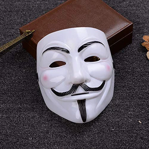 Guy Fawkes maszk - Anonymus maszk - V mint Vérbosszú maszk univerzáis méretben - fehér