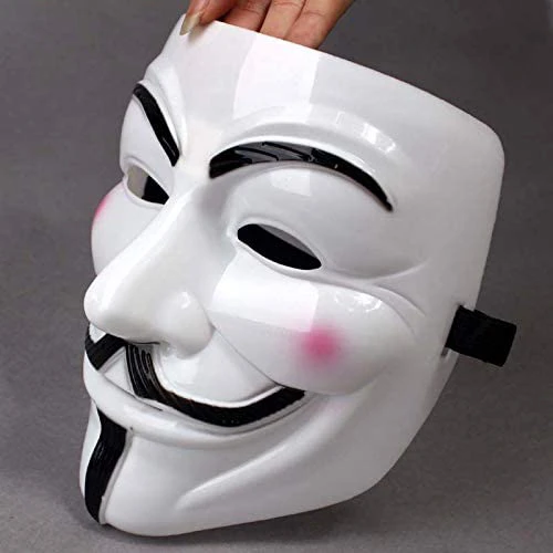 Guy Fawkes maszk - Anonymus maszk - V mint Vérbosszú maszk univerzáis méretben - fehér