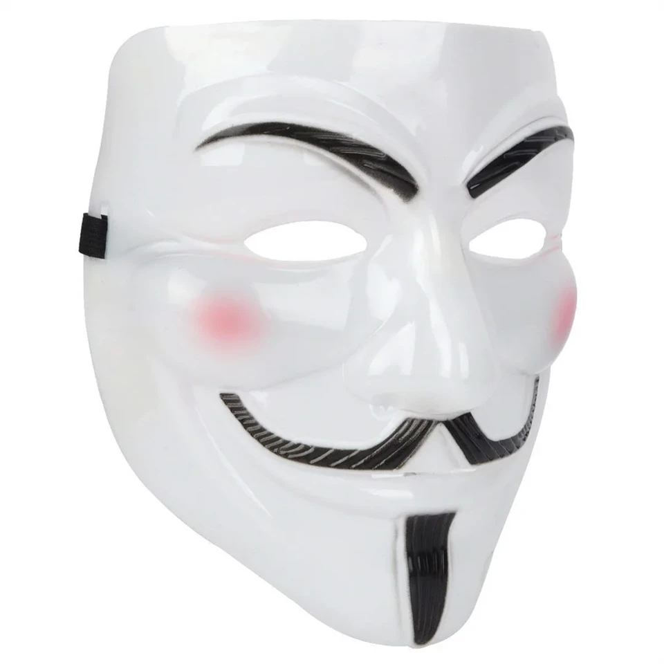 Guy Fawkes maszk - Anonymus maszk - V mint Vérbosszú maszk univerzáis méretben - fehér