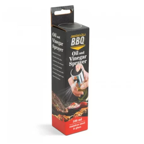 BBQ olaj és ecet permetező/adagoló spray - rozsdamentes acél, üveg - 100 ml