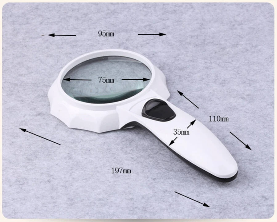 Hatalmas nagyító beépített 6 LED világítással - max 4x nagyítással