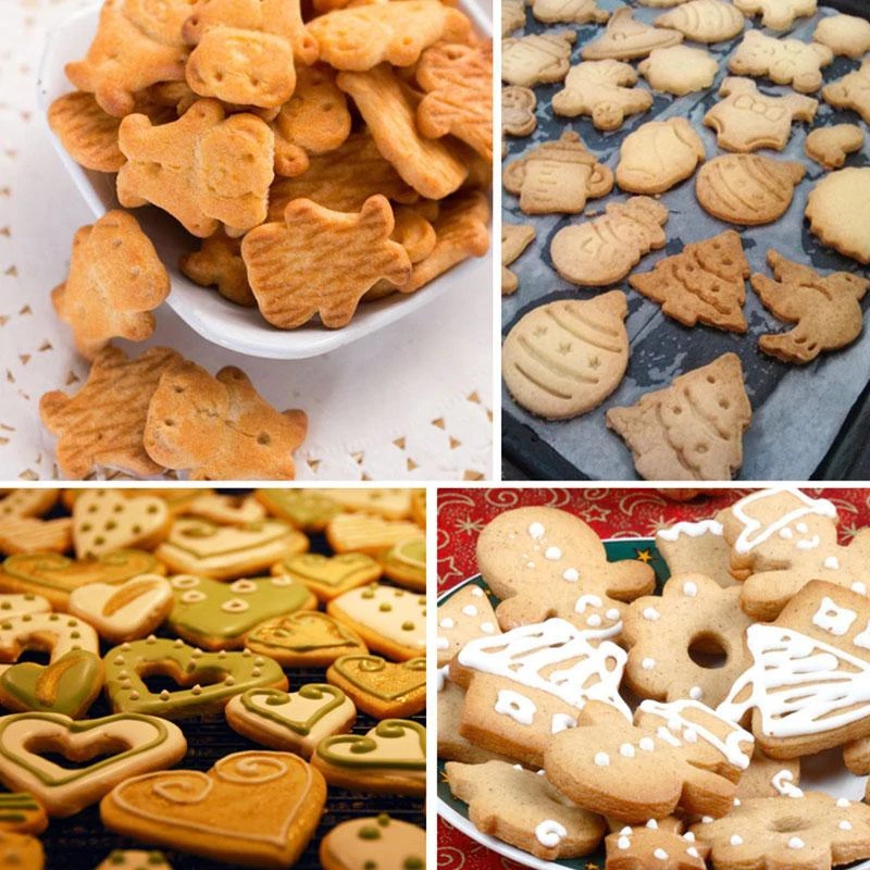 10 db-os karácsonyi sütemény kiszúró szett rozsdamentes acélból