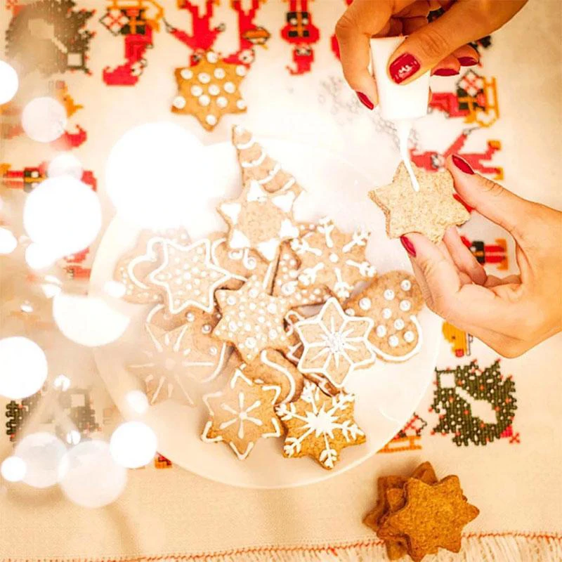 10 db-os karácsonyi sütemény kiszúró szett rozsdamentes acélból