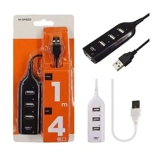 Hi-speed 4 portos USB 2.0 hub 1 méter hosszú kábellel - praktikus, gyorstöltő USB elosztó