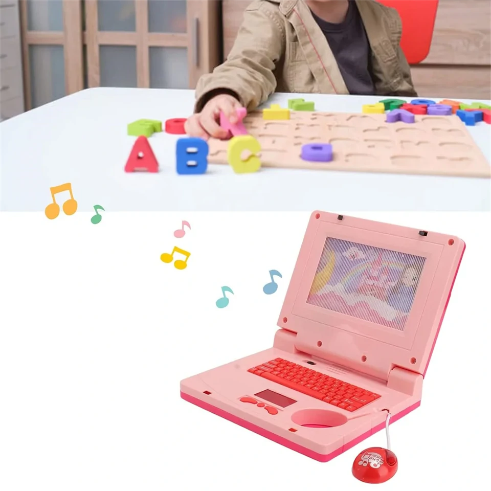Készségfejlesztő játék laptop kislányoknak - mozgó képernyővel, zenével és fényhatásokkal