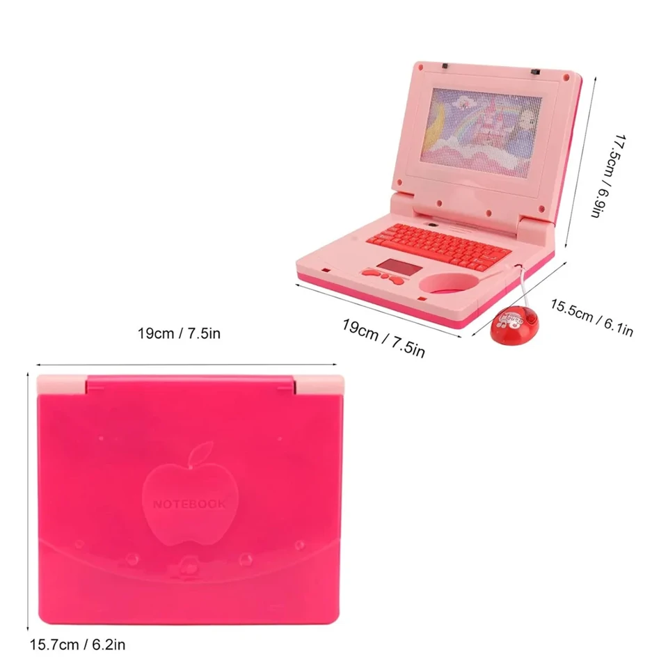Készségfejlesztő játék laptop kislányoknak - mozgó képernyővel, zenével és fényhatásokkal