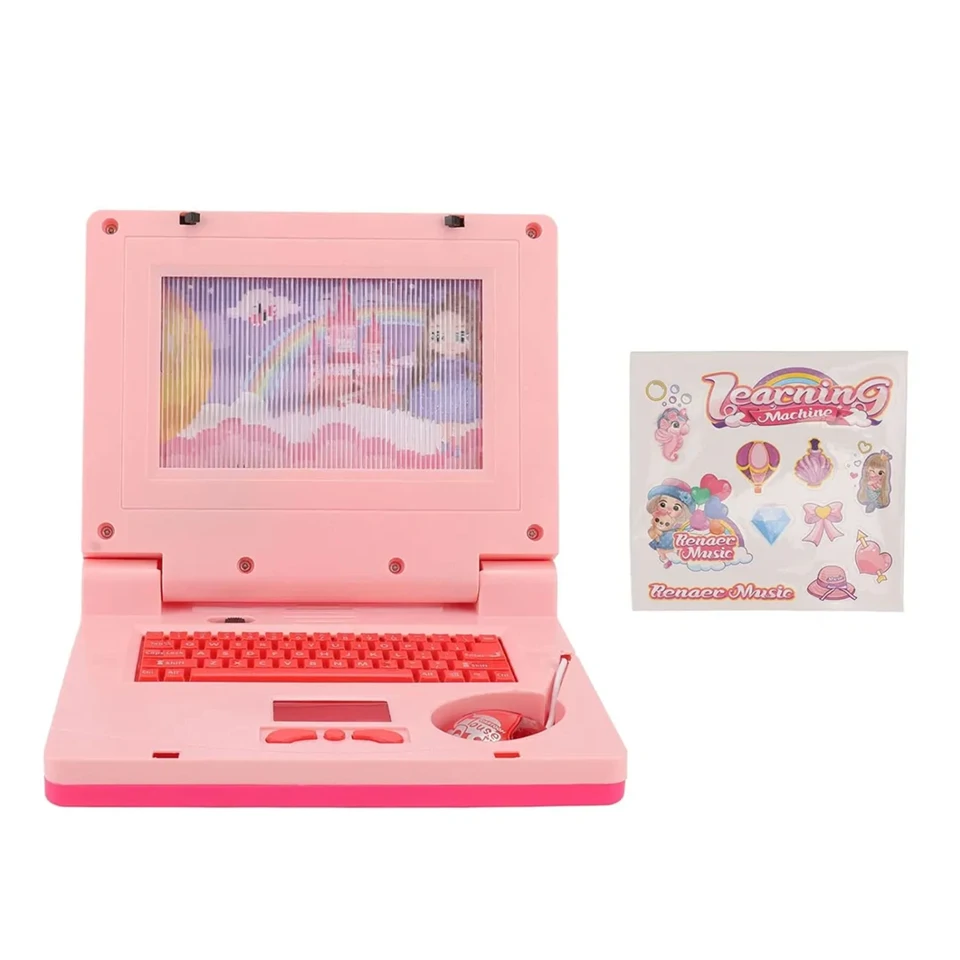 Készségfejlesztő játék laptop kislányoknak - mozgó képernyővel, zenével és fényhatásokkal
