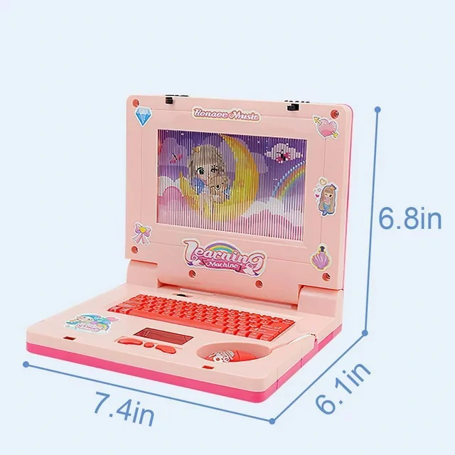 Készségfejlesztő játék laptop kislányoknak - mozgó képernyővel, zenével és fényhatásokkal