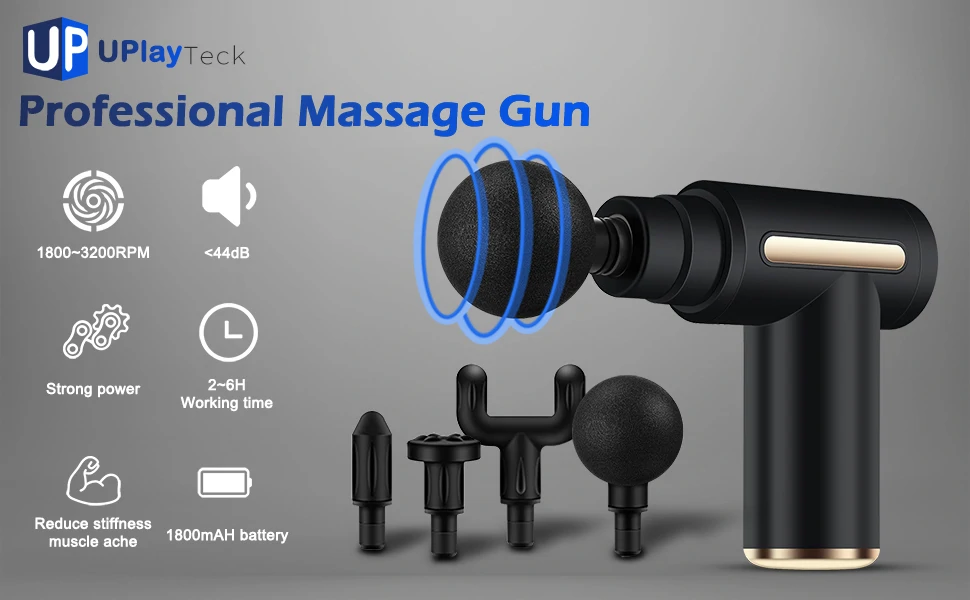 Utazó masszázs pisztoly 4 fejjel