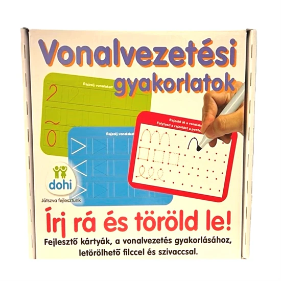 Vonalvezetési gyakorlatok -írj rá és töröld le-fejlesztő kártyák