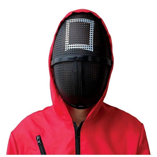 Squid Game - Nyerd meg az életed! négyzet mintás maszk - jól szellőző, egyméretes