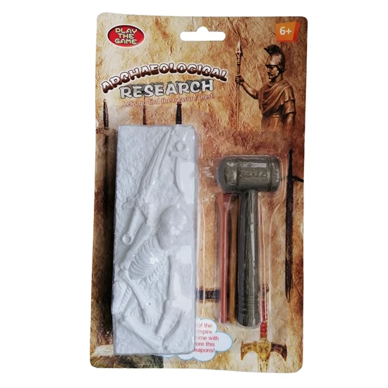 Régész felszerelés gyerekeknek - gipsztömbbe rejtett kincs és ásatáshoz való szerszámok