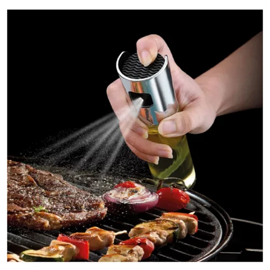 BBQ olaj és ecet permetező/adagoló spray - rozsdamentes acél, üveg - 100 ml